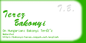 terez bakonyi business card